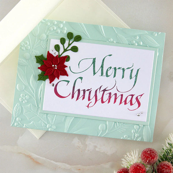 Spellbinders Press Plates Upright Italic Merry Christmas