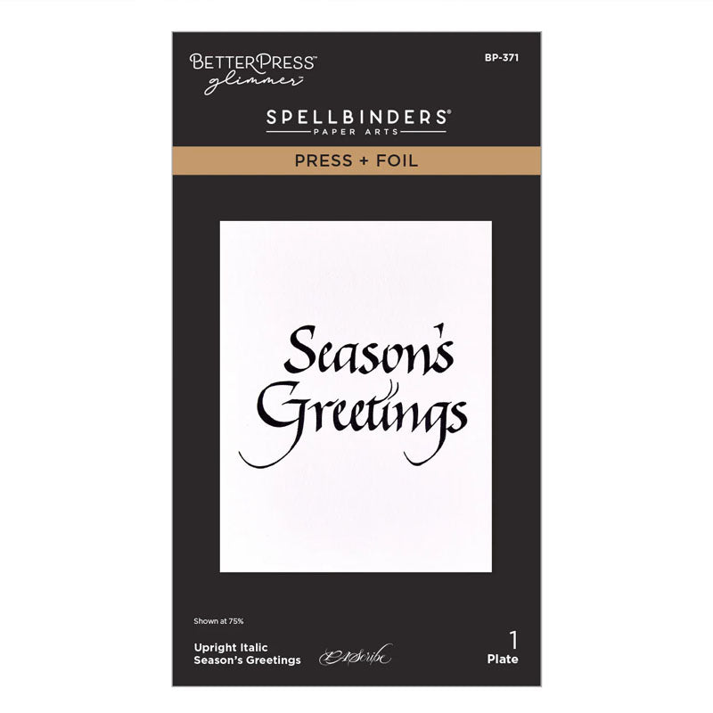 Spellbinders Press Plates Upright Italic Season's Greetings