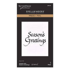 Spellbinders Press Plates Upright Italic Season's Greetings