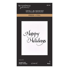 Spellbinders Press Plates Upright Italic Happy Holidays