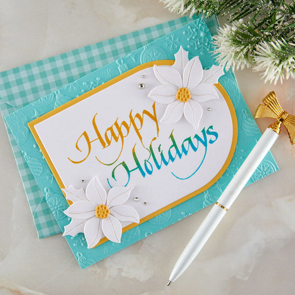 Spellbinders Press Plates Upright Italic Happy Holidays