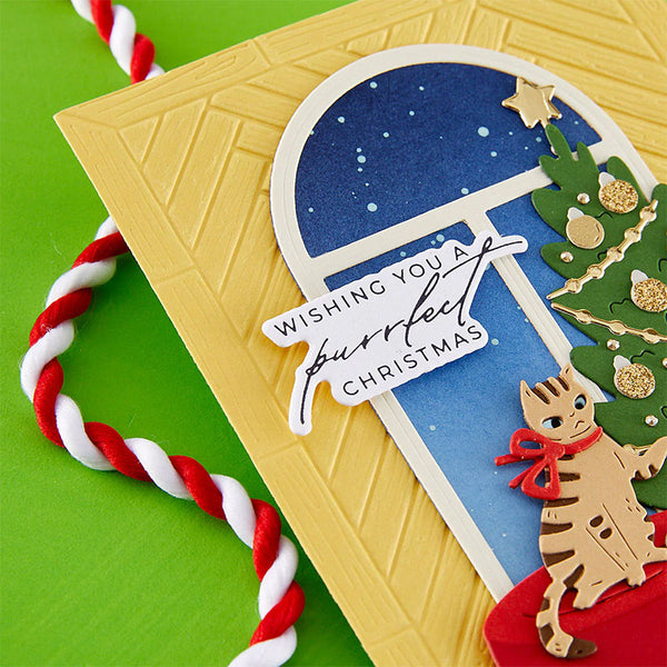 Spellbinders Press Plates Meowy Christmas Sentiments