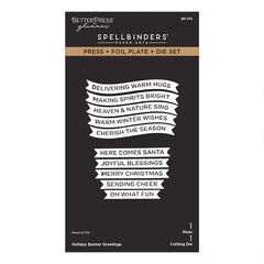 Spellbinders Press Plates Holiday Banner Greetings