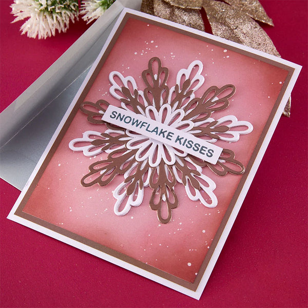 Spellbinders Press Plates Snowflake Kisses Sentiments