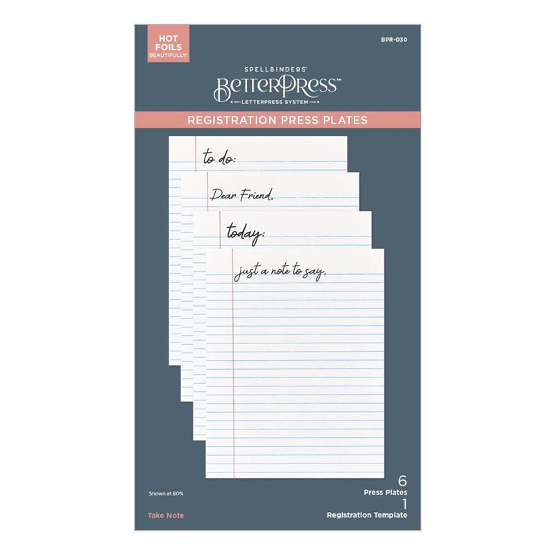 Spellbinders Press Plates Take Note