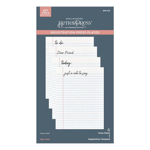 Spellbinders Press Plates Take Note