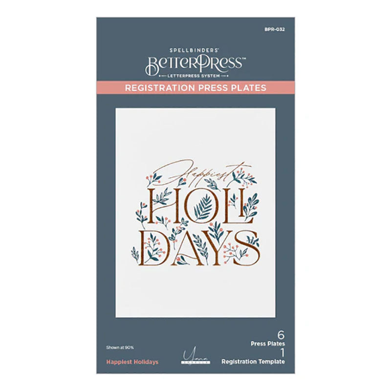 Spellbinders Press Plates Happiest Holidays