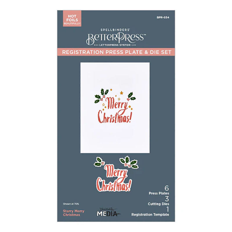 Spellbinders Press Plates Starry Merry Christmas