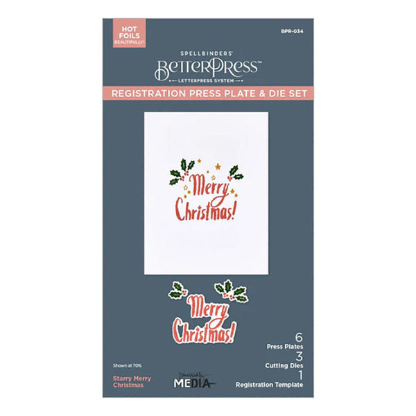 Spellbinders Press Plates Starry Merry Christmas