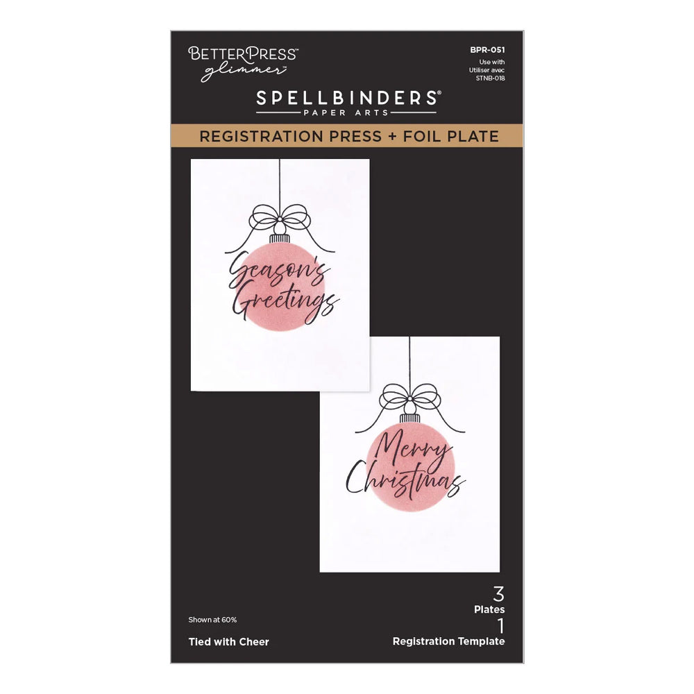 Spellbinders Press Plates Tied with Cheer Sentiments