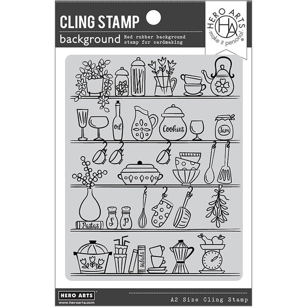 Hero Arts Cling Stamp Kitchen Shelf Background