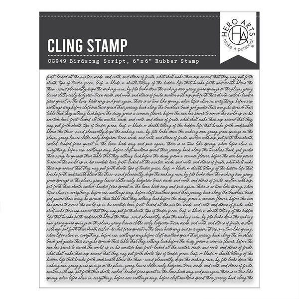 Hero Arts Cling Stamps Birdsong Script