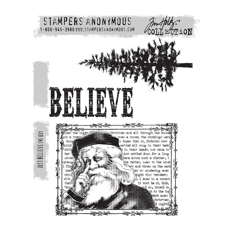 Tim Holtz Cling Stamp Just Believe