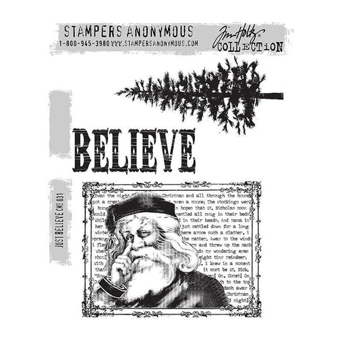Tim Holtz Cling Stamp Just Believe