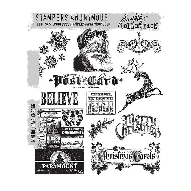 Tim Holtz Cling Stamp Mini Holidays