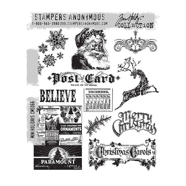 Tim Holtz Cling Stamp Mini Holidays