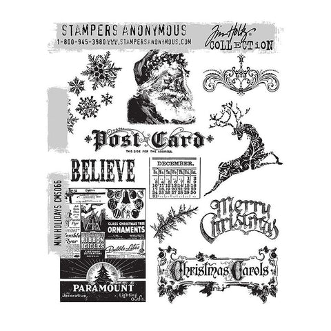 Tim Holtz Cling Stamp Mini Holidays