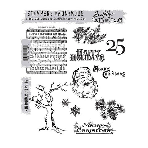 Tim Holtz Cling Stamp Mini Holidays #3