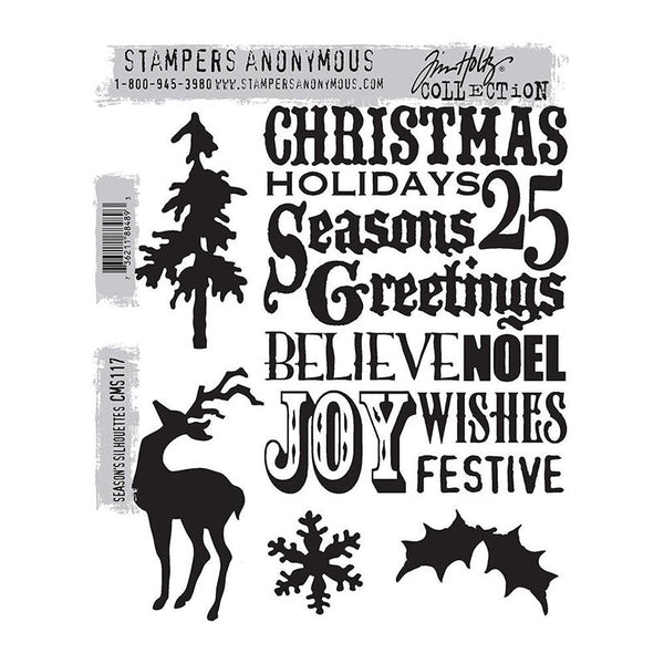 Tim Holtz Cling Stamp Seasons Silhouettes