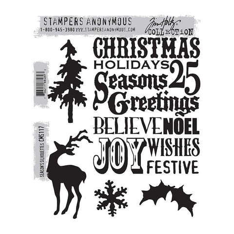 Tim Holtz Cling Stamp Seasons Silhouettes