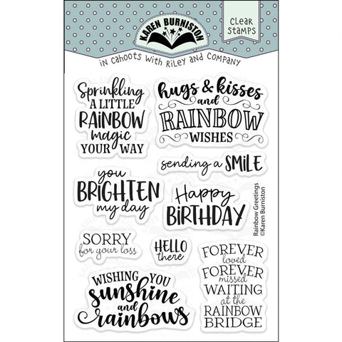 Karen Burniston Clear Stamps Rainbow Greetings