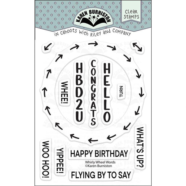 Karen Burniston Clear Stamps Whirly Wheel Words