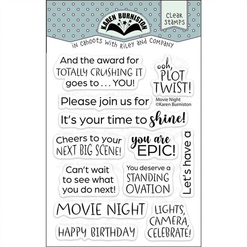 Karen Burniston Clear Stamps Movie Night Greetings