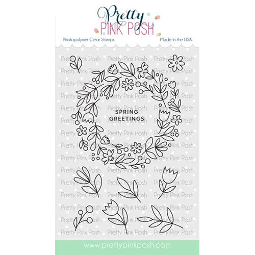Pretty Pink Posh Clear Stamps Spring Wreath