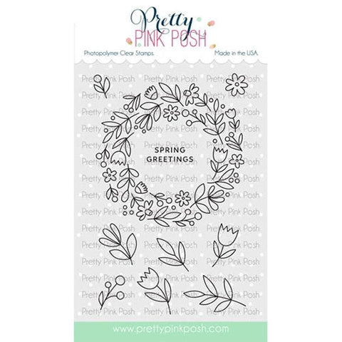 Pretty Pink Posh Clear Stamps Spring Wreath