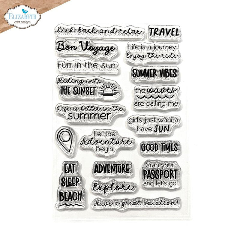 Elizabeth Crafts Clear Stamps Summer Travel Sentiments