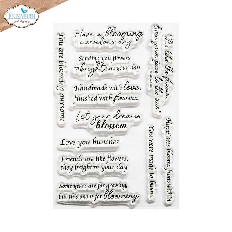 Elizabeth Craft Clear Stamps Bloom Sentiments