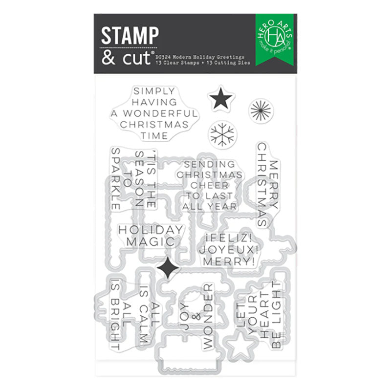 Hero Arts Stamps & Dies Modern Holiday Greetings
