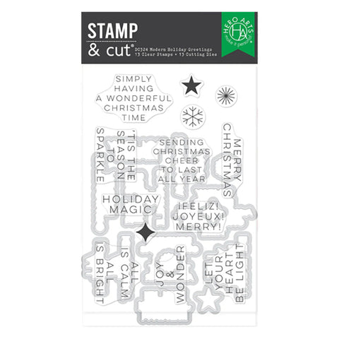 Hero Arts Stamps & Dies Modern Holiday Greetings