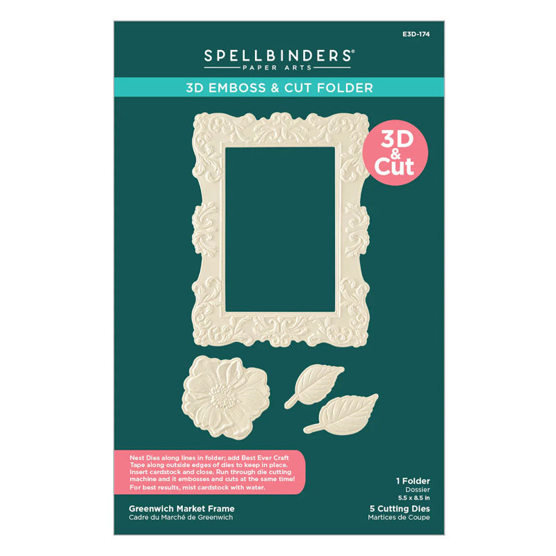 Spellbinders Embossing Folder Greenwich Marker Frame