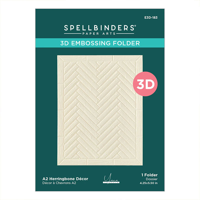 Spellbinders Embossing Folder A2 Herringbone Decor