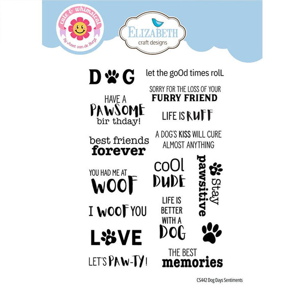 Elizabeth Craft Clear Stamps Dog Days Sentiments