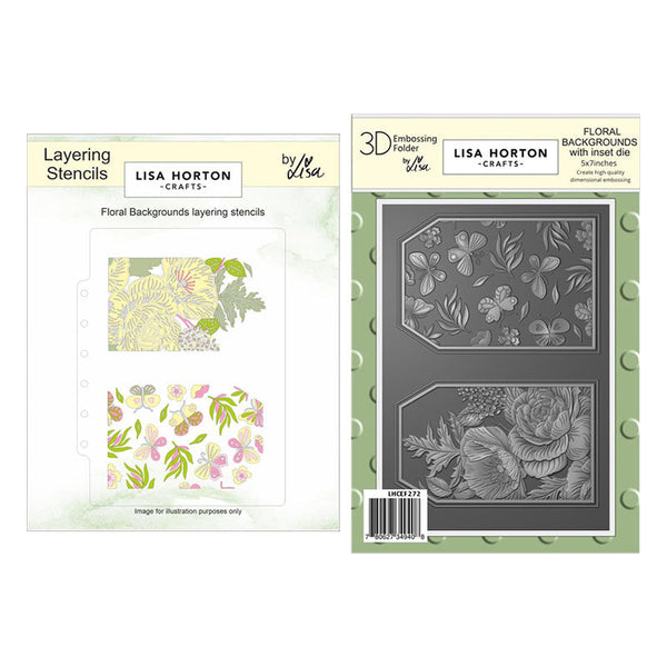 Lisa Horton 2pc Floral Background Tags