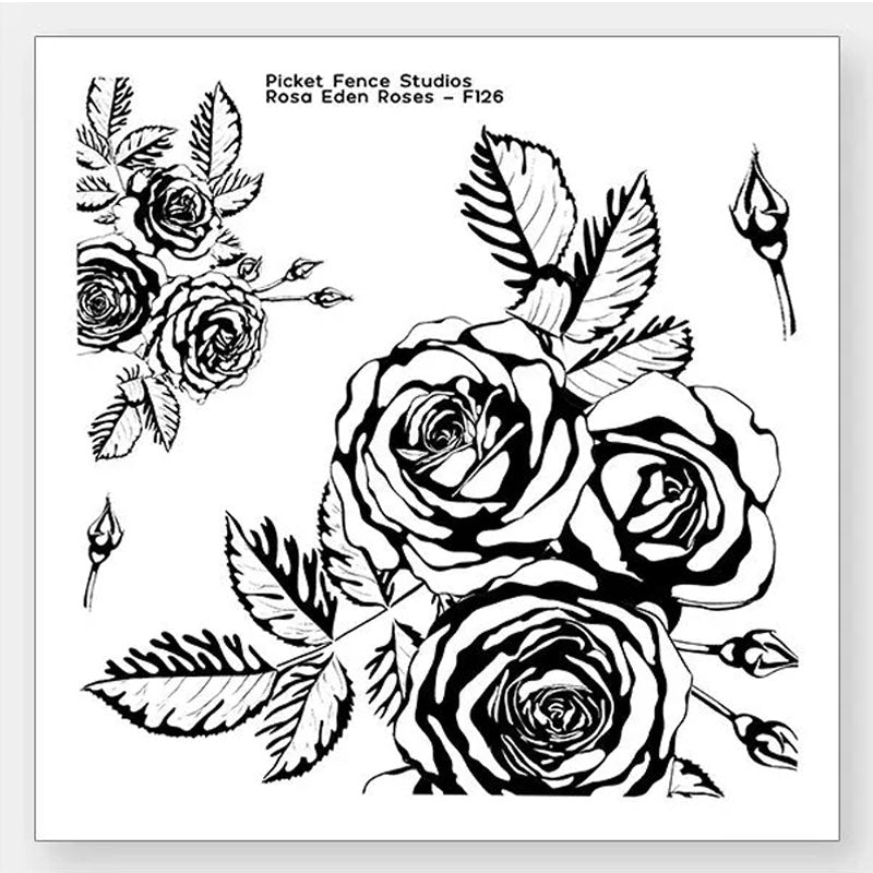 Picket Fence Clear Stamps Rosa Eden Roses
