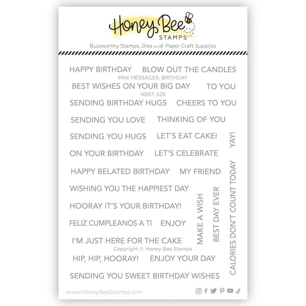 Honey Bee Clear Stamps Mini Messages: Birthday
