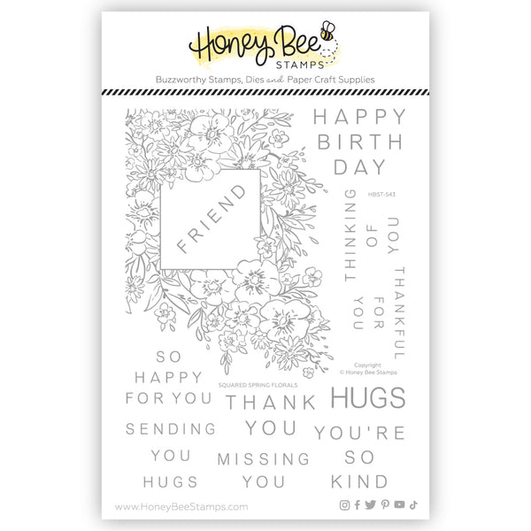 Honey Bee Clear Stamps Squared Spring Florals