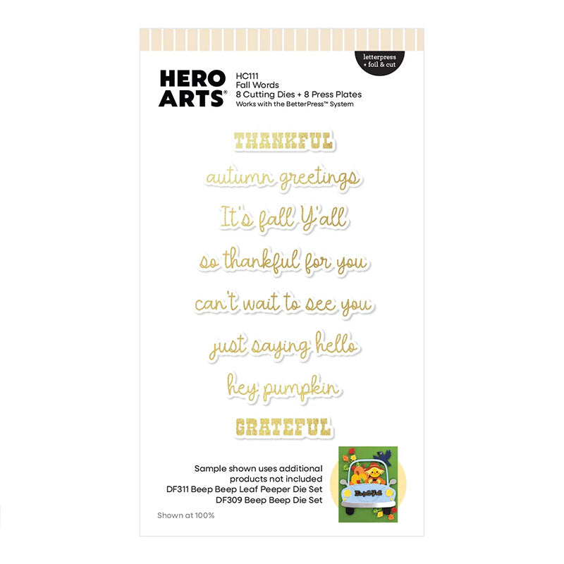 Hero Arts Press Plates Fall Words