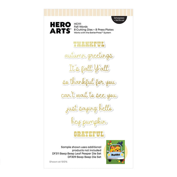 Hero Arts Press Plates Fall Words