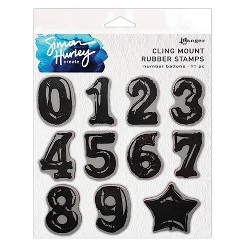 Simon Hurley Clear Stamps Number Balloons