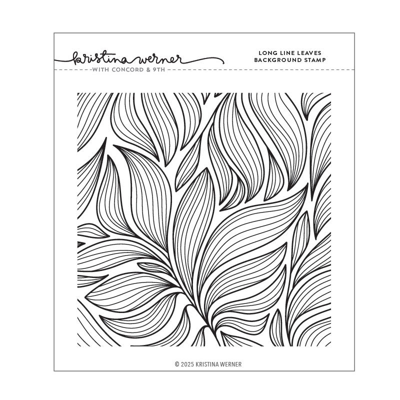 Concord & 9th Clear Stamps Long Line Leaves Background
