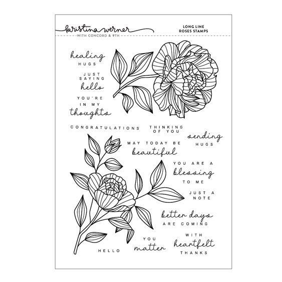 Concord & 9th Clear Stamps Long Line Roses