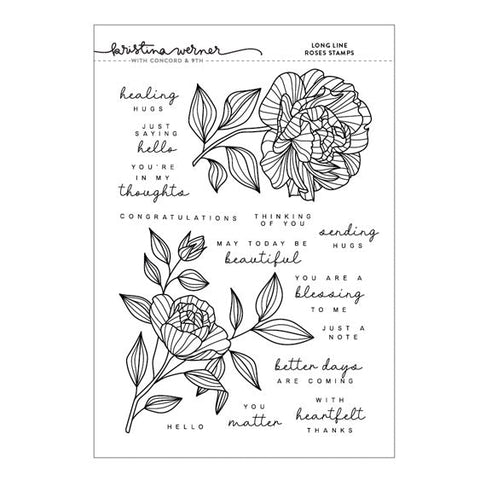 Concord & 9th Clear Stamps Long Line Roses