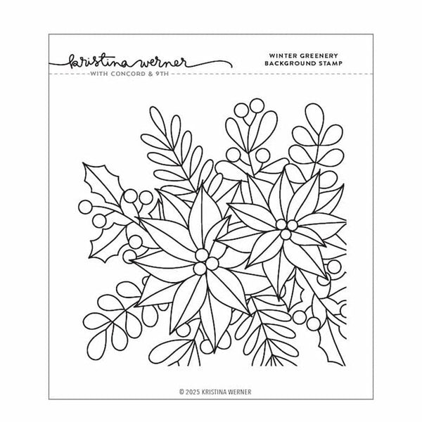 Concord & 9th Clear Stamps Winter Greenery Background