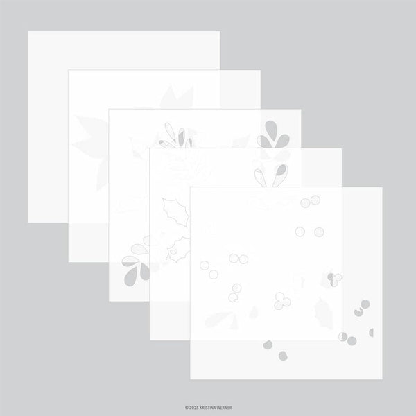 Concord & 9th Stencil Winter Greenery Background