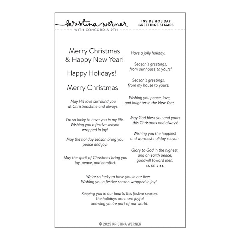 Concord & 9th Clear Stamps Inside Holiday Greetings
