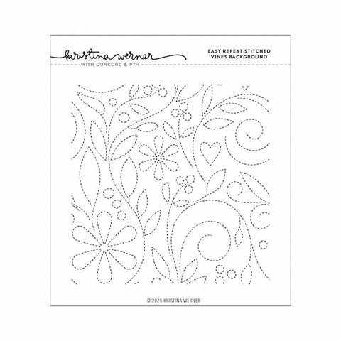 Concord & 9th Cling Stamp Easy Repeat Stitched Vines